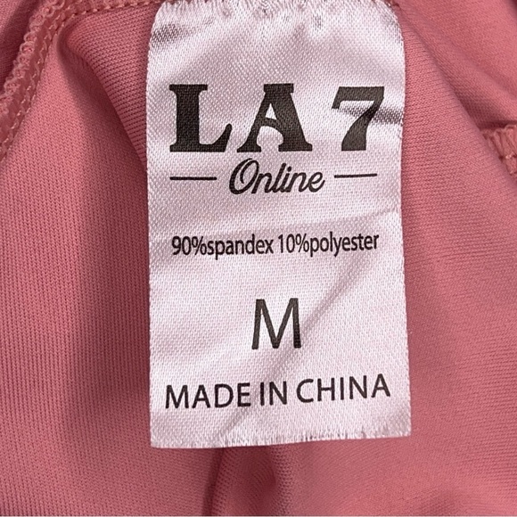 MEDIUM LA 7 PINK FLARE ATHLETIC PANTS Y2K STYLE STRETCH YOGA V WAIST - Picture 5 of 11